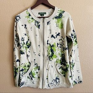 Eddie Bauer Tan Zipper Sweater Cardigan Medium